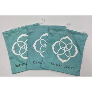 Kendra Scott Blue Turquoise Jewelry Drawstring Dust Bags Pouches-Lot Of 3